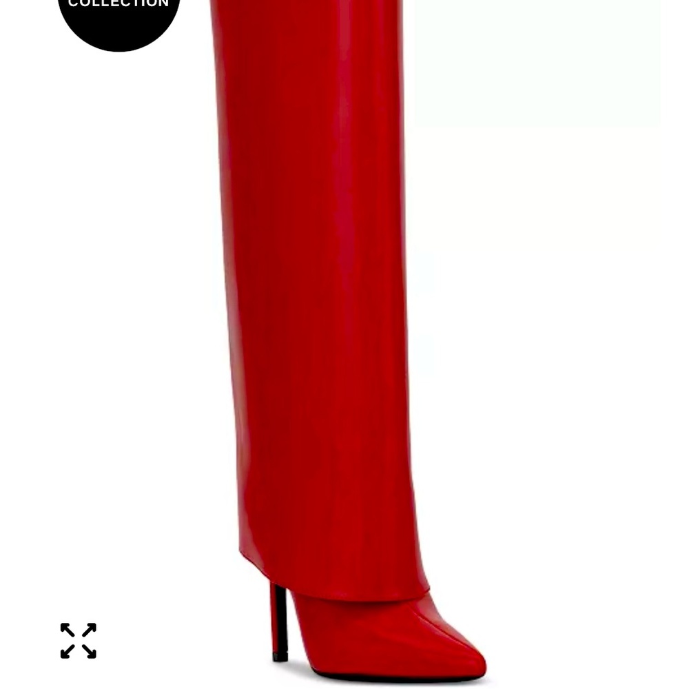 Red Knee-High Boots Wide Calf Brand New